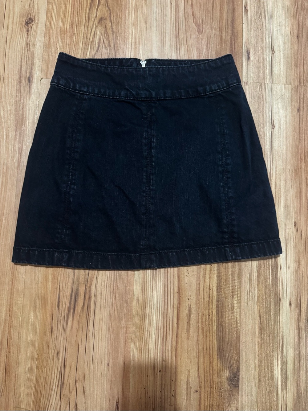 Free People Black Denim Mini Skirt